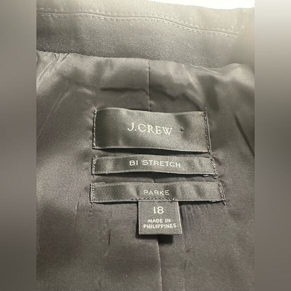 J. Crew Parke Bi- Stretch Blazer Black Size 18 Cotton Viscose Blend - Picture 5 of 6